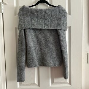 Vici Heather Gray Off the Shoulder Sweater